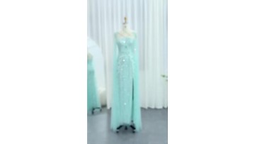 Blue Silver Chiffon Bridesmaid Dress A-Line Wedding