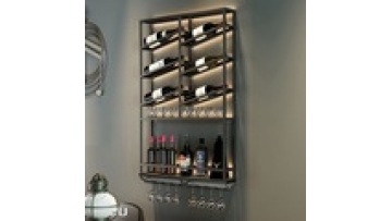 Free sample  European modern Style iron work  Wall Mounted  supermarket bar Display storage Cabinet wine rack1