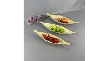 Handwoven Bamboo Boat Plate for Sushi Sashimi and Fried Food Serving1