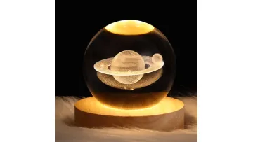 Crystal Ball, Internally Carved Luminous Night Light, Wooden Base for Desktop Decoration1