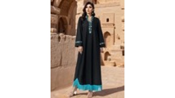 5013 New Muslim Black Open Abaya Elegant Fashion Retro Style Beaded Women's Dresses Saudi Moroccan Turkish Abayas Robe1