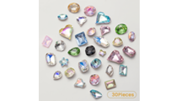 30pieces Holographic Nail Art Rhinestones - Chunky Metallic Crystals for Decorative Nail Design1