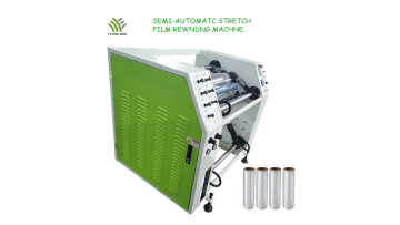 Semi-auto plastic film slitter rewinder
