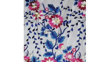 2021 new arrival 3d flower fabric metrials embroidery fabric embroidered wedding fabric1