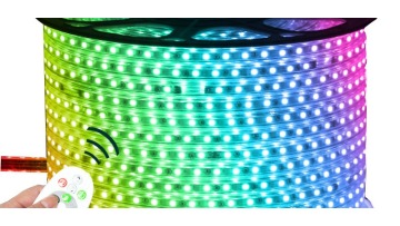 AC220V LED Strip 5050 Colorful Waterproof 14.4W/M Plum Blossoms Horses Running Chasing LED Strip Lights Indoor Outdoor Landscape1