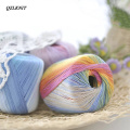QZLKNIT 50g/ball No. 5 Colorful lace cotton yarn Segmental dyeing gradient yarn DIY Hand Knitting Crochet garment doll lace yarn