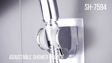 Wall mount no drilling paste adhesive sticker hand shower head holder with bath ball towel hook1