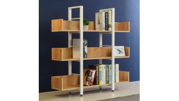 PLS09+10 Industrial Bookshelf - Slim Depth Wooden & Iron Frame