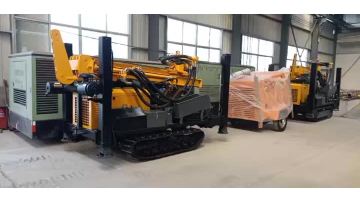 Hydraulic 400m drilling depth portable borehole water well drilling rig at processing room.mp4