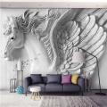 beibehang Fashion three-dimensional embossed Pegasus personality European wallpaper bed background wallpaper for kids room