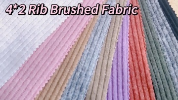Hot textiles wool like kg 180gsm brush striped rib sweater knit knitted fabric1