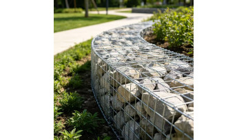 Welded gabion mesh landscape