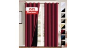 Rancho High Quality Double Layer 100% blackout Window Ready Made Curtains For The Living Room Luxury1