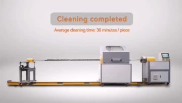 Compounding extruder screws auto cleaning machine