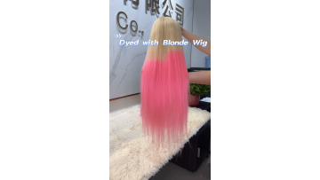Wholesale frontal wigs 100% human hair wig vendors 613 blonde pink color virgin hair transparent HD lace front wigs for women1
