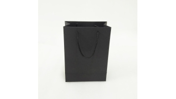 black paper bag with rope handle