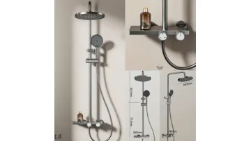 3012 Rain Wall Mount 3 Functions Knob Shower Set for Bathroom1