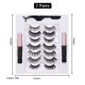 7 Pairs 25 mm Mink Magnetic Eyelashes 3D Mink Lashes Bulk Supplies Magnetic Natural 6d Eyelash 7pairs Tweezer Case