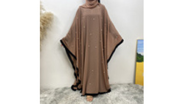 Elegant Indonesia Southeast Asia Chiffon Loose Bat Sleeve Middle East Arab Islamic Clothing Kaftan Abaya Women Muslim Dress1