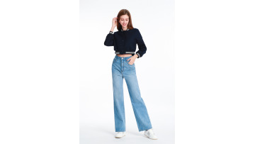 Light Blue Denim Straight-leg Trousers