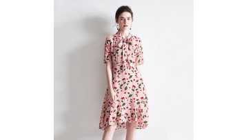 floral printed silk dress