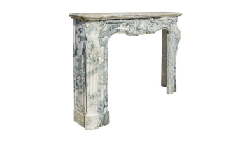 Customizable Indoor Marble Fireplace Mantel with Green Veins