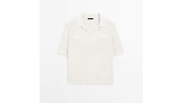 Women's simple pure cotton polo collar short sleev