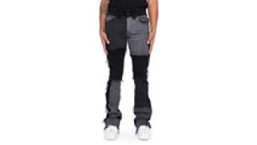 Classic Vintage Washed Men Jeans Customized Grey Black Stitched Stacked Trousers Skinny Men Denim Stacked Jeans1