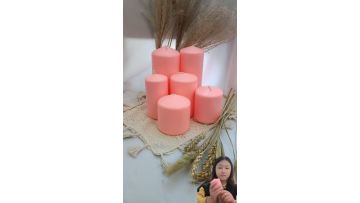 Pink pillar candle