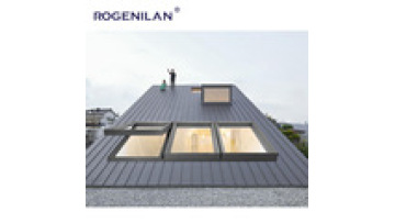 ROGENILAN Hot Sale Waterproof Motorized Aluminium Glass Roof Skylight Top Open Sky Ceiling Skylight Roof Window Skylight1