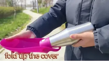 Stainless Steel Travel Portable Pet Dog Feed Water Bottle Feeding Drinkbowl1
