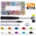 500 Sets Grommet Kit,Grommet Setting Tool Metal Eyelets Set with Install Tool Kit in Storage Box ,Leather Crafts DIY Projects