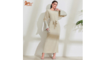 Modest Turkey Muslim Elegant Embroidery Floral Sleeve Abaya Long Maxi Dress for Women1