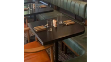 High quality new fashion commercial modern furniture cafe wooden metal and wood restaurant kitchen dining table1
