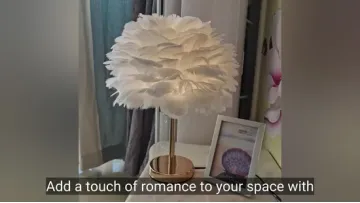 Elegant White Feather Table Lamp for Cozy Romantic Settings1