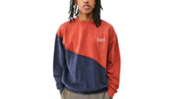 Fashion Custom Stitched Oversized Collared Crewneck Two Color Men Sweatshirt1
