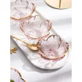 New Arrivals Nordic Tableware Supplies Gold Inlay Glass Sauce Bowl Japanese Cherry Blossoms Seasoning Plate Small Vinegar Dish