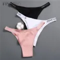 FINETOO 3Pcs/set Women Thongs Fashion Letter Cotton Panties M-XL Female Underpants Ladies Sexy Underwear Women Bikini Panty New