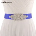 TOPQUEEN S372 Royal Medal Craft Wedding Belts Rhinestone Crystals Beaded New Bling Bridal Belt Wedding Accessories For party