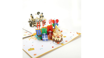 3D Birthday Cake Blow Candle Musical Card