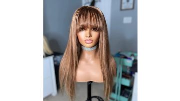 Highlight #4/27 Color Straight Wigs with Bangs