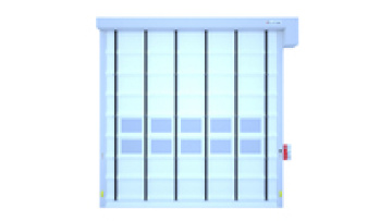 excellent wind resistance fast interior folding door multiple wind bars stacking high speed door safety stacking rapid door1