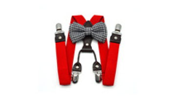 Vintage Bow Tie with Elastic Suspenders and Clips for Kids1