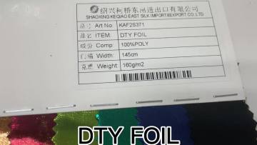 High quality Wholesale Chinese Factory Bronzing Knitted 100 Polyester DTY Foil Fabrics for clothing1