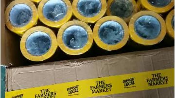 Custom logo tape- yellow tape print black logo