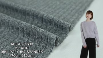 Cheap price material cheap fabric polyester spandex 5*4  brushed rib fabric dyed knitted textile fabric for garments1