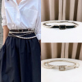 Luxury Brand Designer Pearl Waist Chain Long Belts For Women Cinturones Para Mujer Jeans Dress Belt Woman Aesthetic Accessories