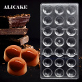 21 Cavity Half-Ball Shape Chocolate Mould Candy Polycarbonate Form Tray Plastic Pudding for Baking Pastry Making Tools Bakeware