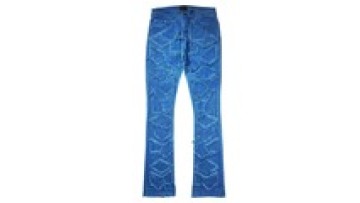 Men's Stack Denim Jeans Supplier Wholesale Custom Printed Distressed Ripped Slim Fit Stacked Jeans Men1