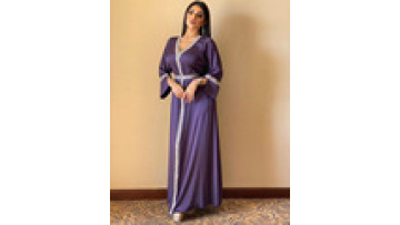 Fashion V-Neck Turkish Gowns Muslim Islamic Clothing Traditional Muslim Abaya Long Sleeve Wear1